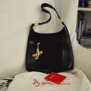 Black Fabric and Leather Palmona Picasso Handbag